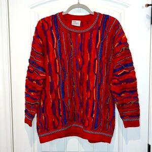 Vibrant Red and Blue Women's Sweater